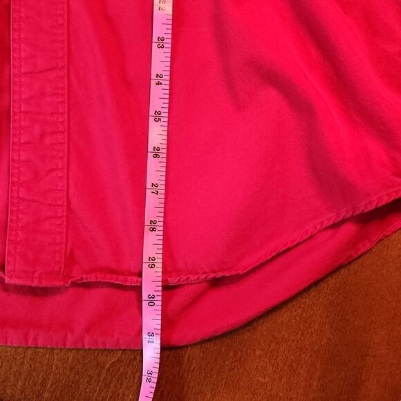 Croft & Barrow Long Sleeve Button Down Cotton Casual Shirt, Medium, Red - Picture 4 of 8